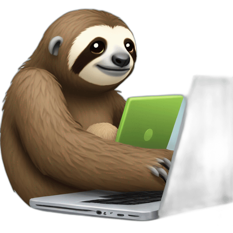 sloth on laptop emoji