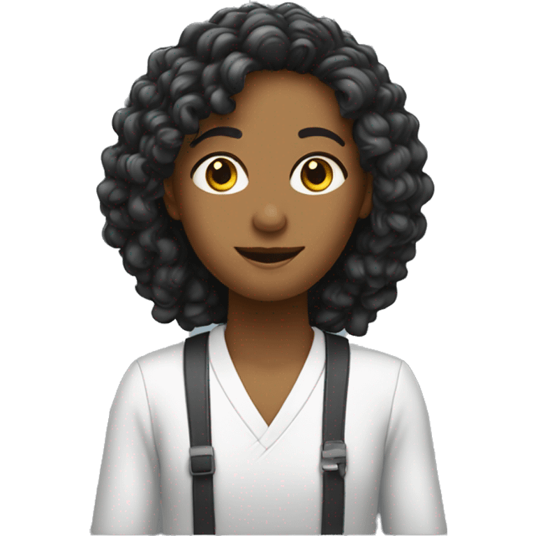 negra, cabelo curto, estudando  emoji