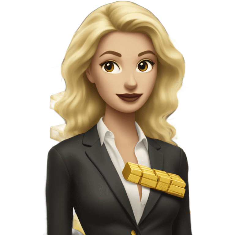 Blonde Ralph lauren women working with gold bars  emoji