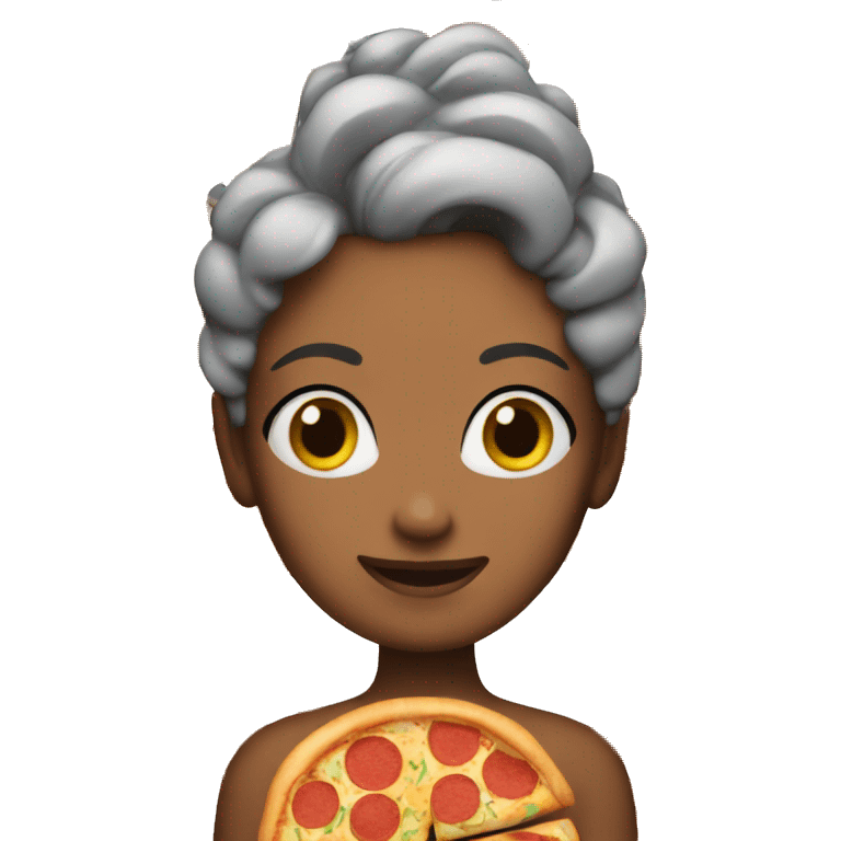 birthday girl with pizza emoji