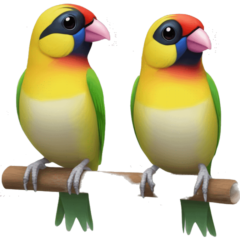 2 Gouldian finches emoji