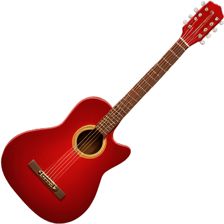 Red, acoustic guitar emoji