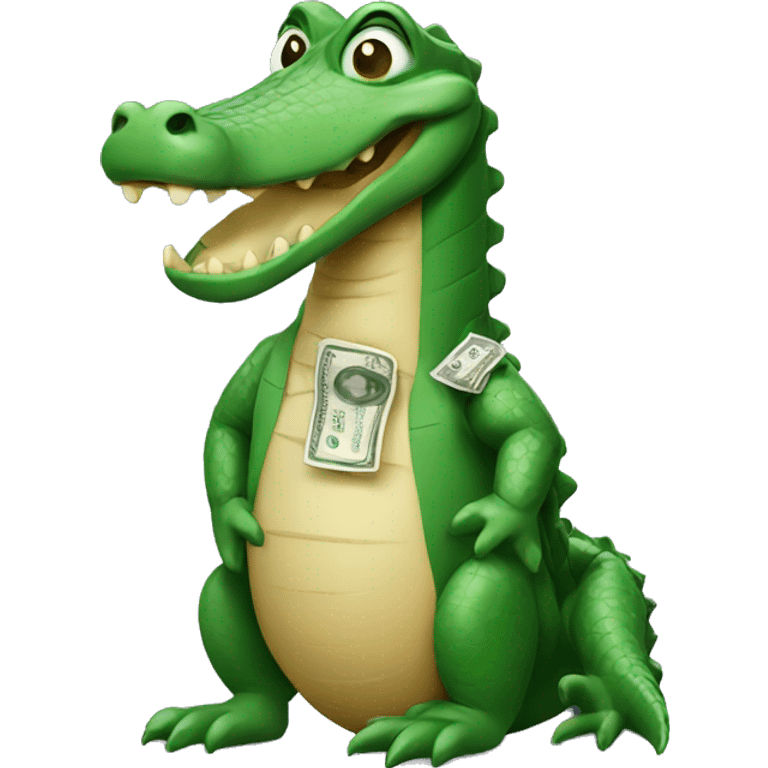 Alligator with money emoji