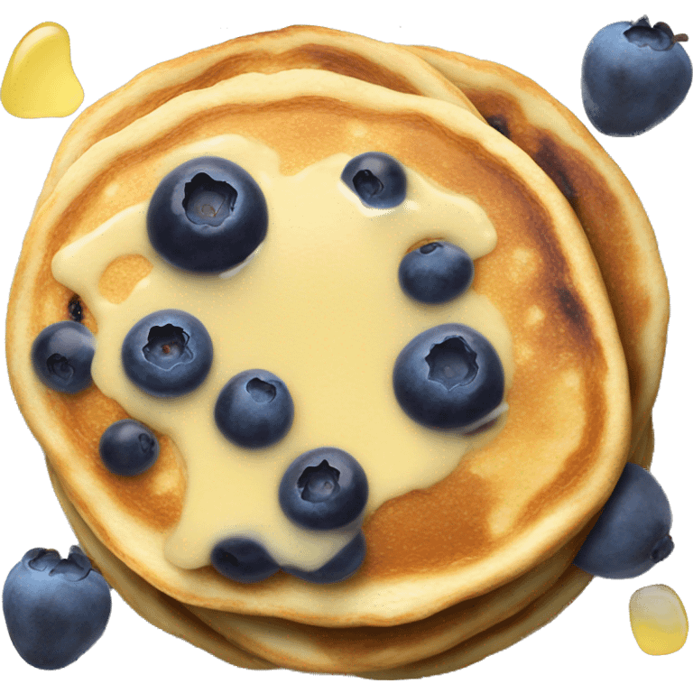 Blueberry pancakes with butter emoji