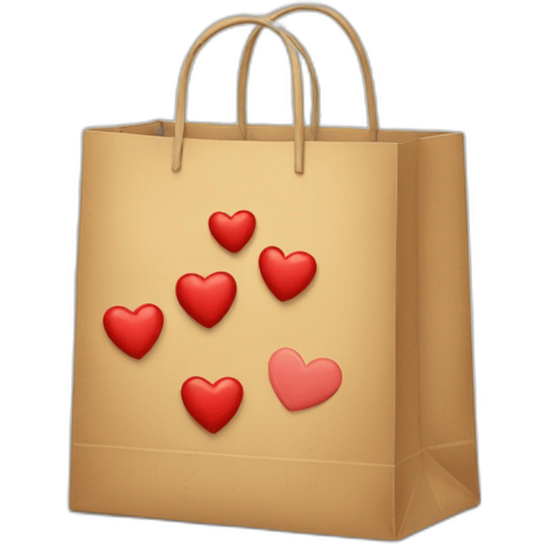 shopping bag with hearts inside emoji