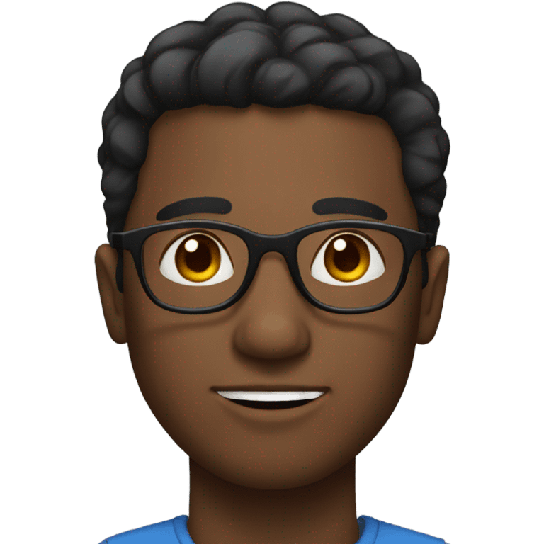 dark Man with glasses black short hair  emoji