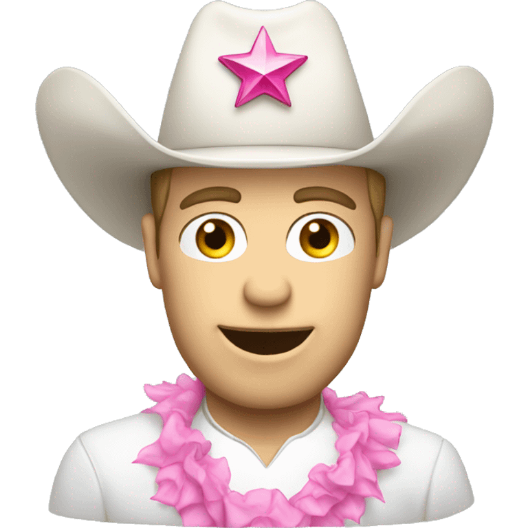 white cowboy hat with pink tiara  emoji