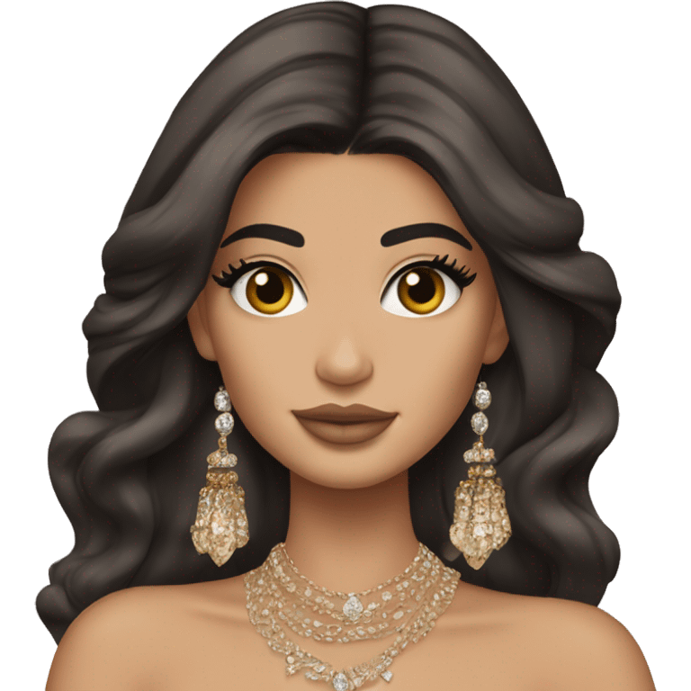 Kylie Jenner Princess with jewellery brown hair emoji