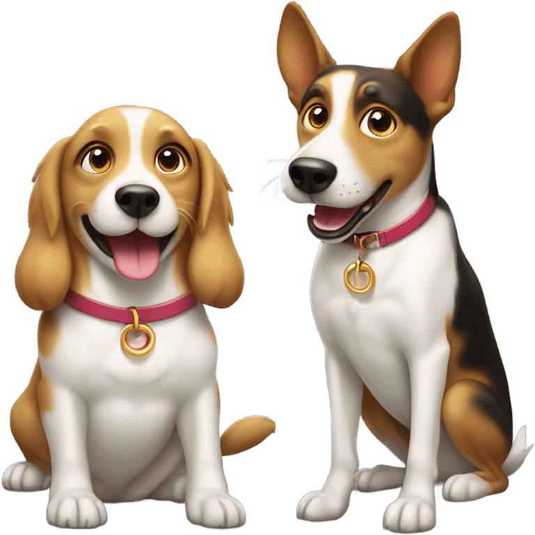 A male dog proposing to a female dog  emoji