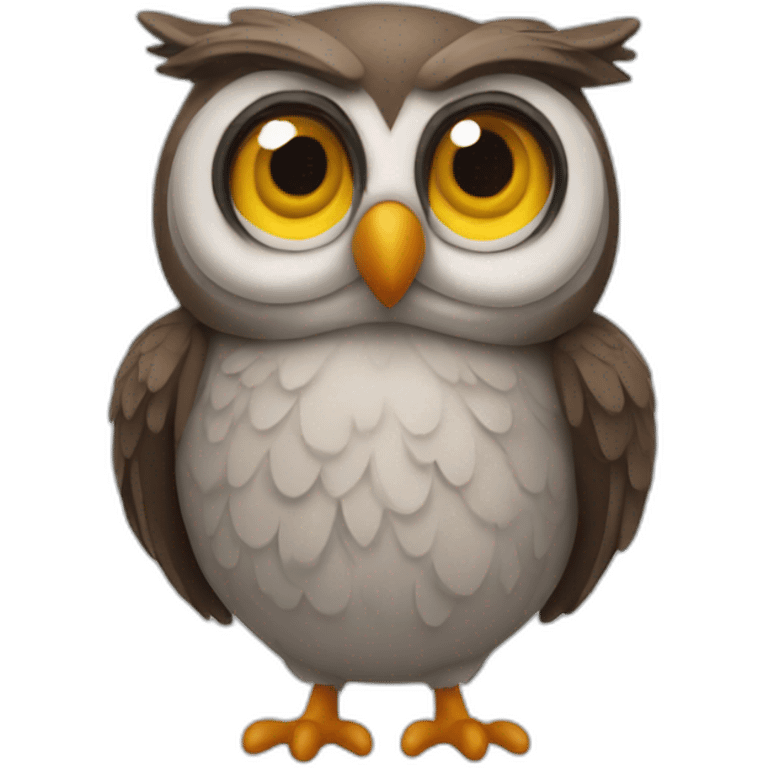 a goofy owl emoji