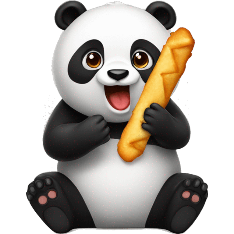 Panda eating chicken finger emoji