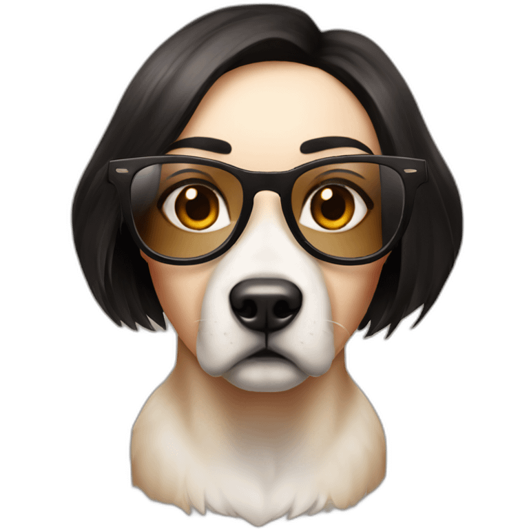 Megan Fox con lentes y un perro emoji