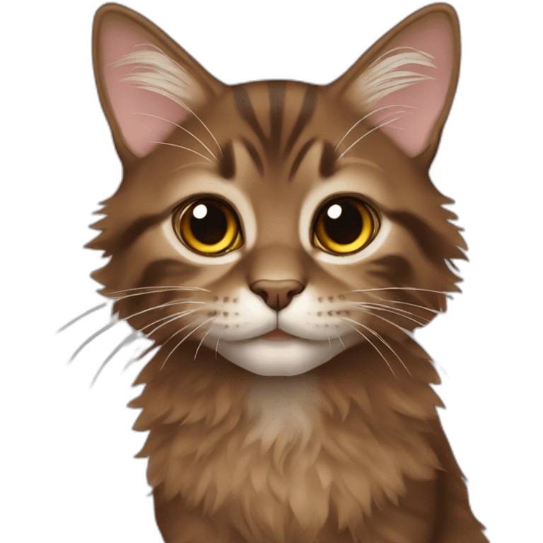 Tiny brown maincoon cat emoji