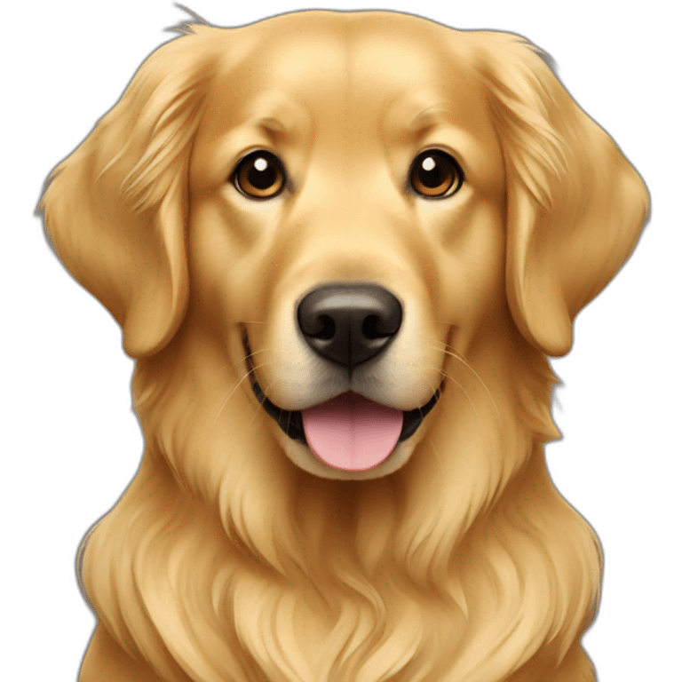 Golden retriever and girl emoji