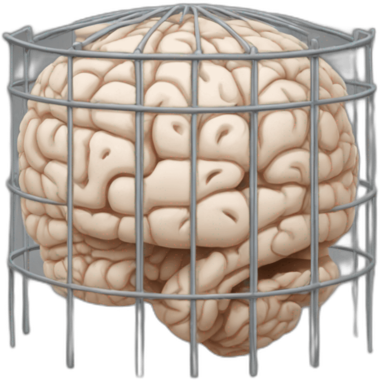 caged brain emoji