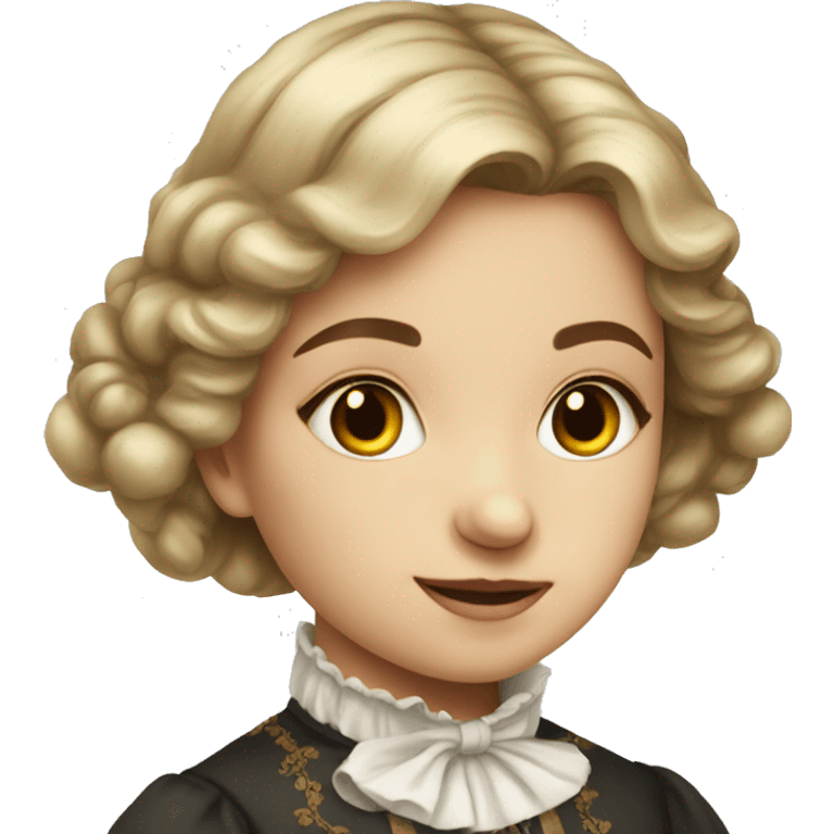 
young girl in 19th century costume emoji