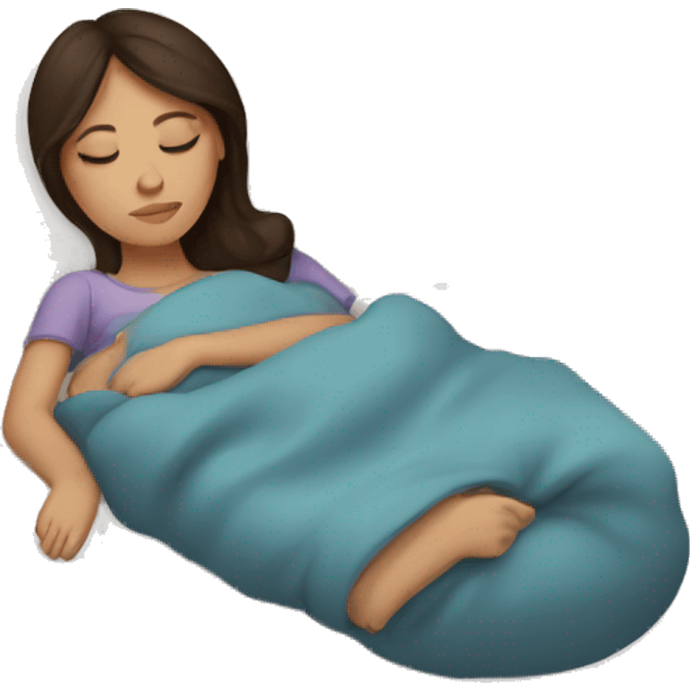 Brunette girl sleeping emoji