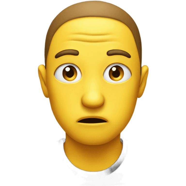 yellow emoji face JUST FACE. the circle face. of both eyes looking to the left like your annoyed  emoji