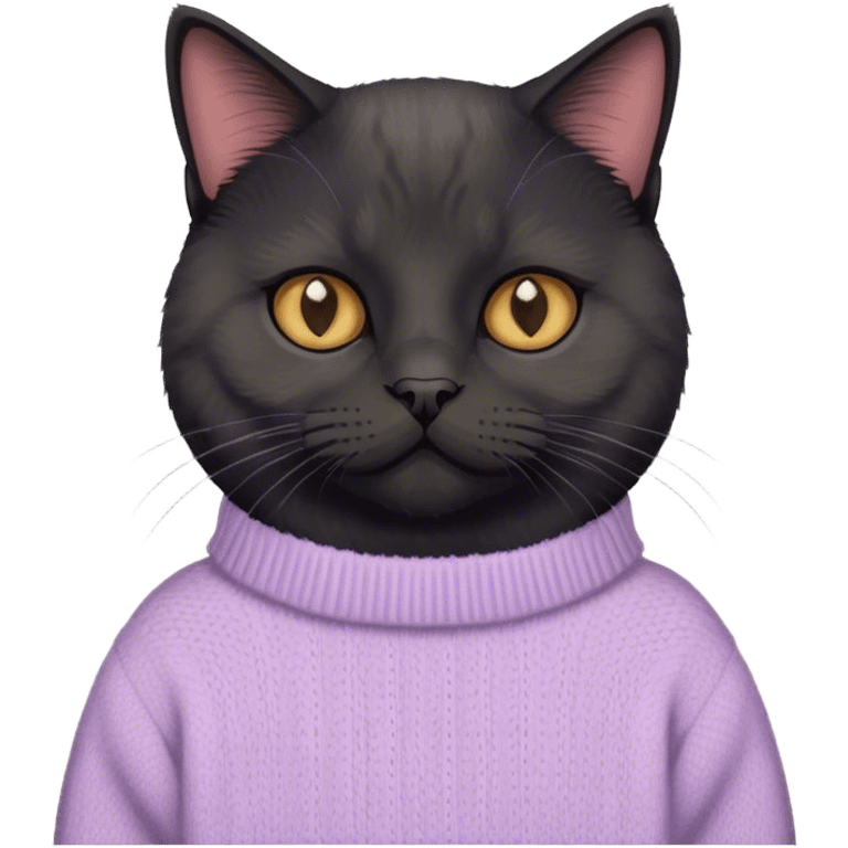 Black British cat with pastel sweater emoji