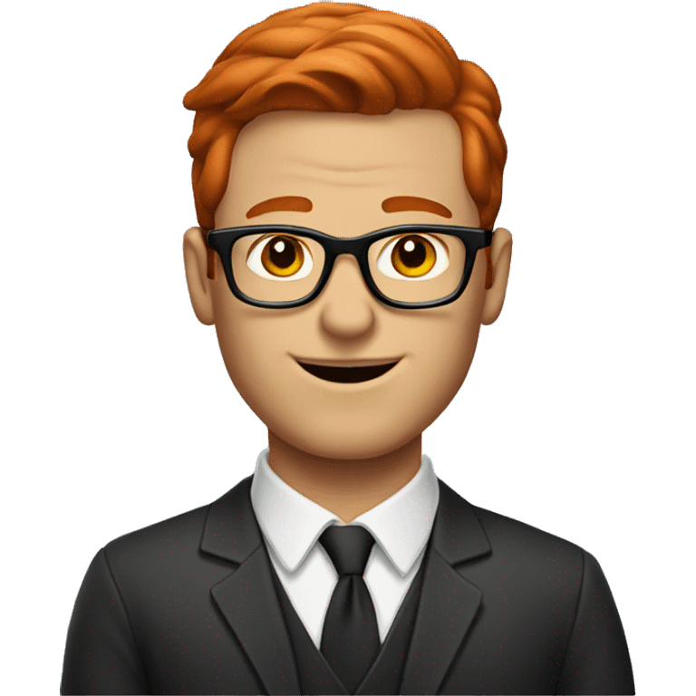 Redhead man with glasses clean shaven emoji