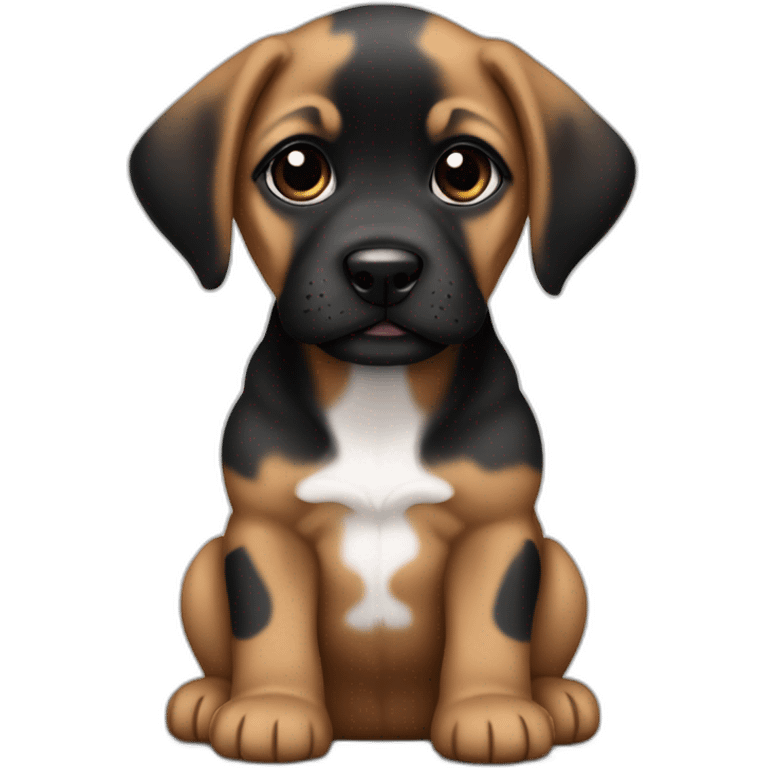 Tan Brindle puppy with black face emoji