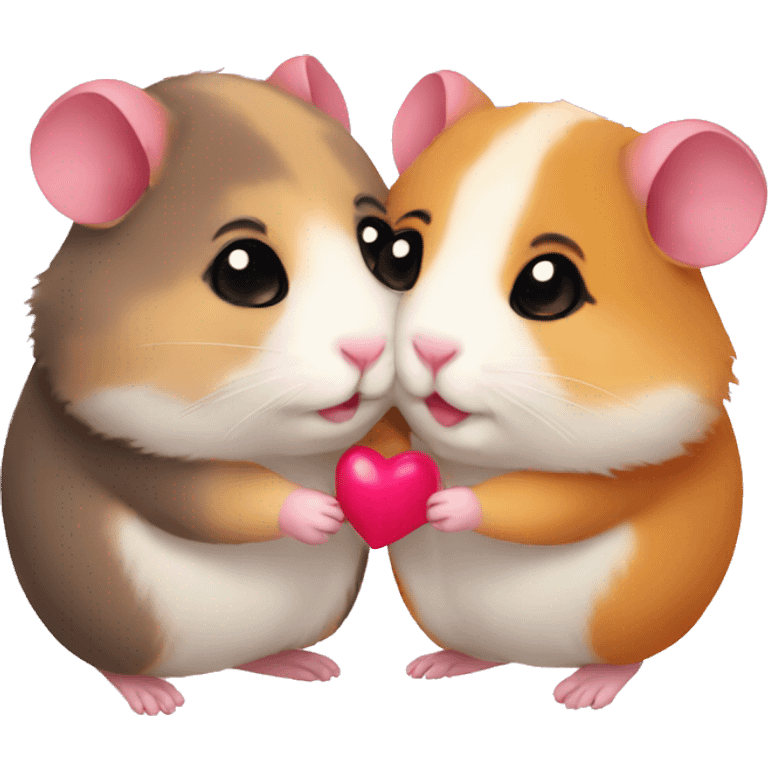 two hamsters in love emoji