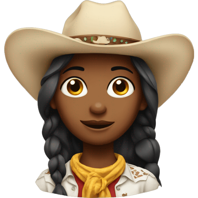 Western girl cow emoji