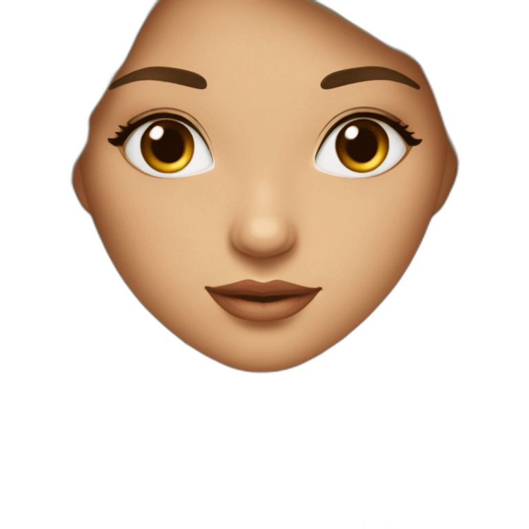 lola cheuveux brun long lise avec des cils et une peaux claire emoji