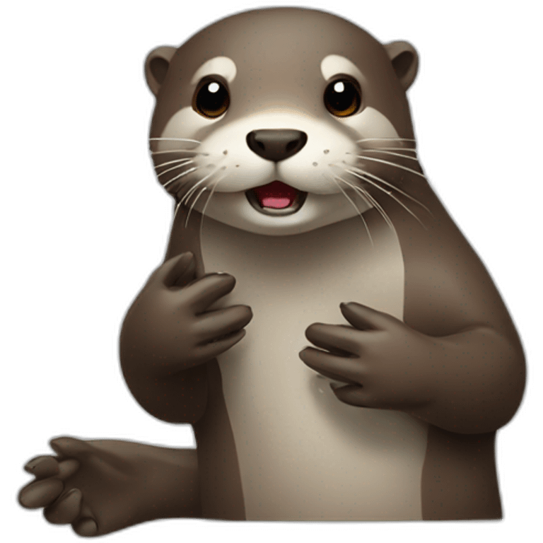 Otter with a wounded hand emoji