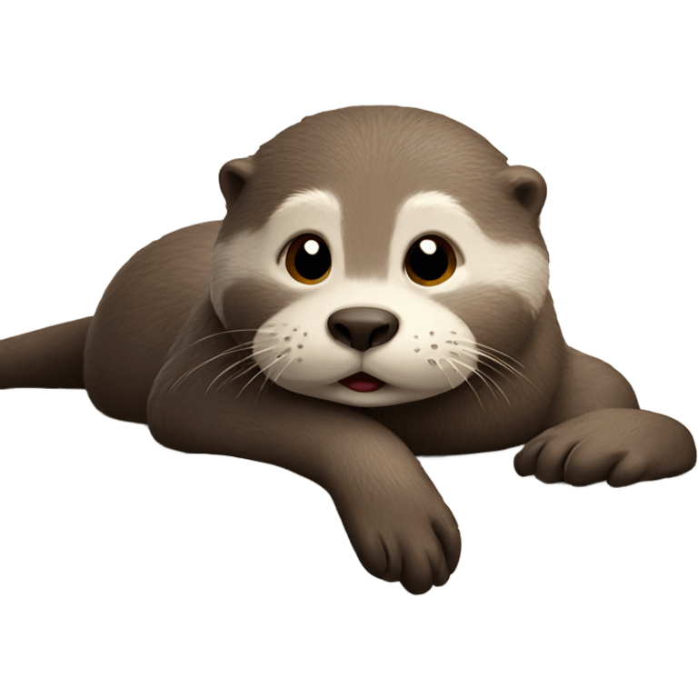 tired otter is laying on the bed  emoji