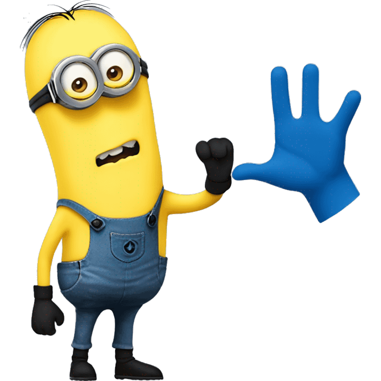 minion angry and slapping a hand of someone emoji