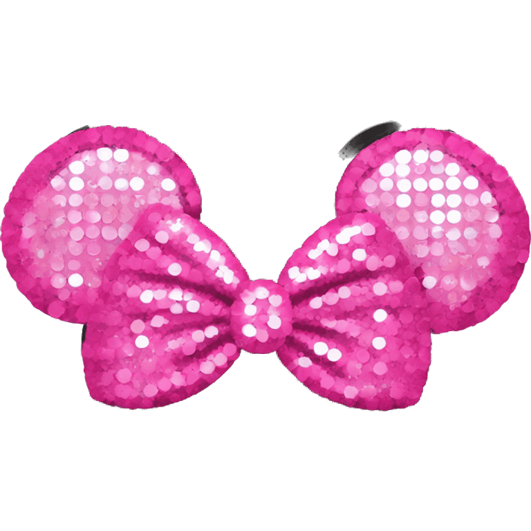 Pink sequin Minnie Mouse ears emoji