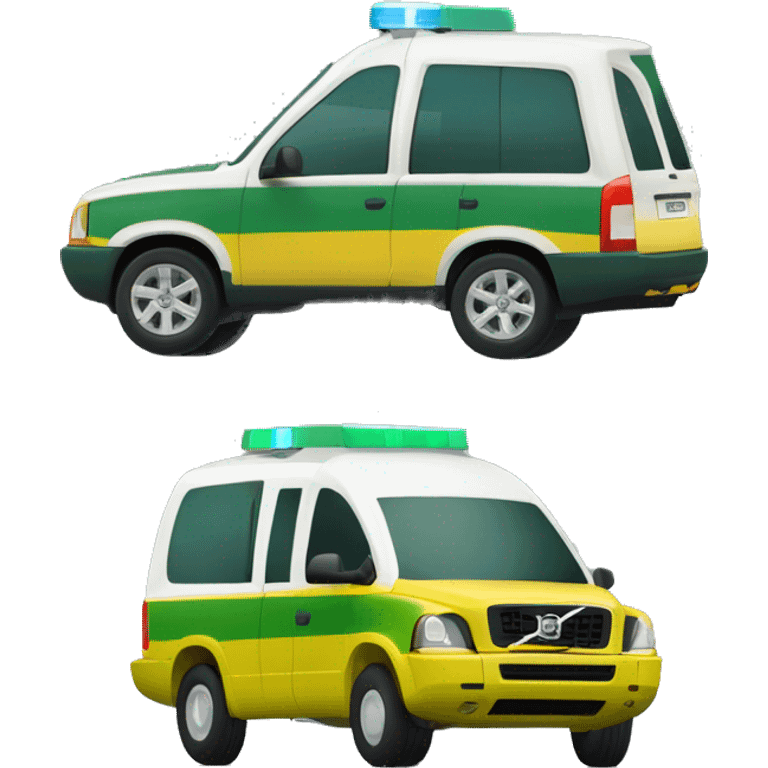 yellow and green ambulance volvo xc90 emoji