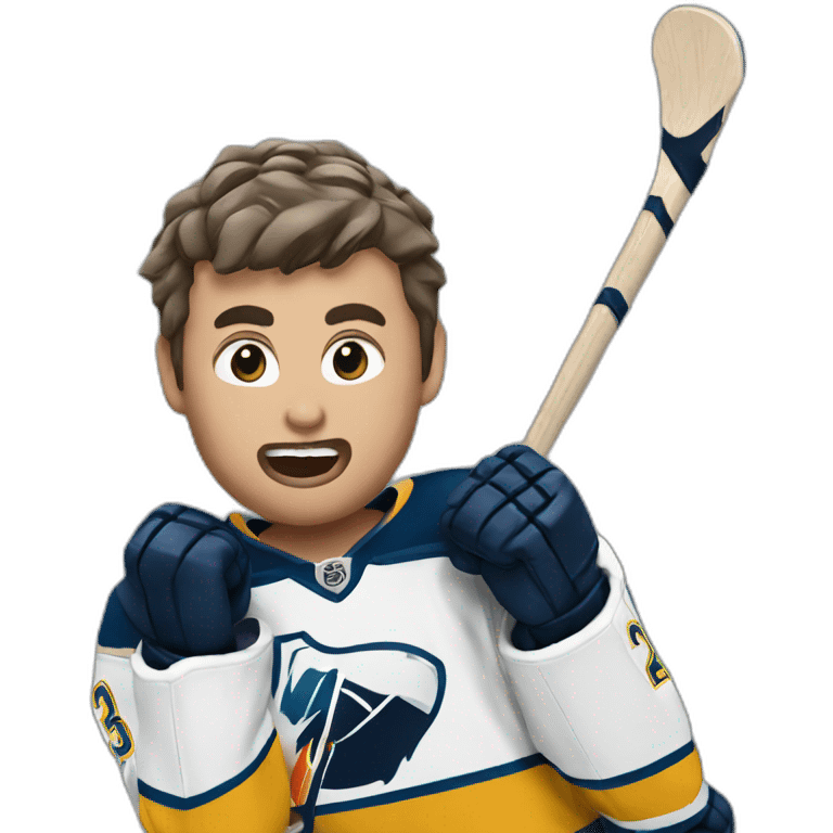 avalanche hockey player emoting emoji