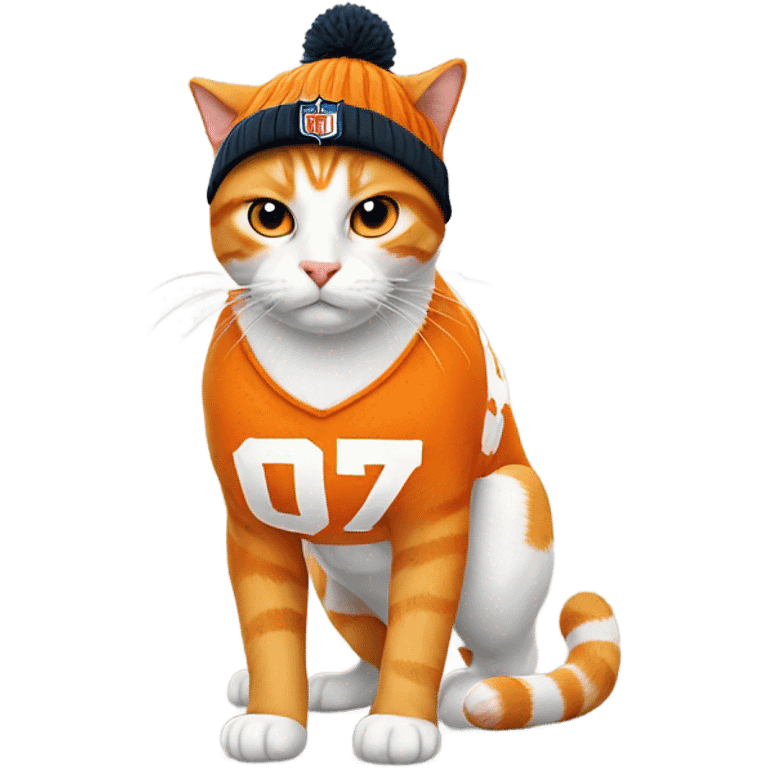 Orange and White Cat with NFL Beanie emoji