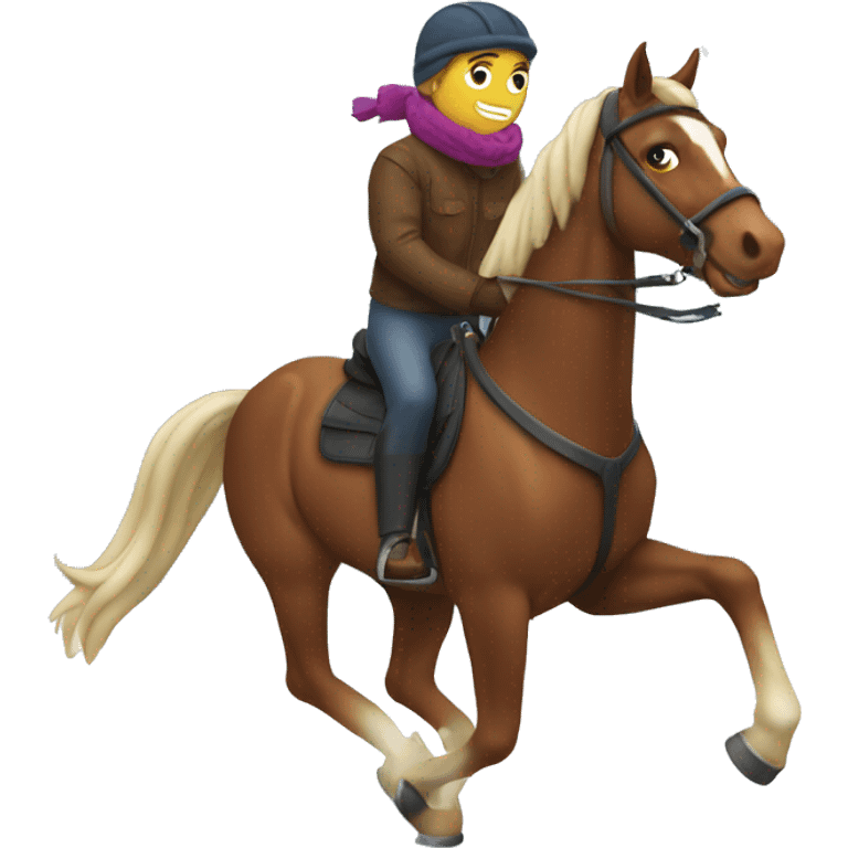 Riding a horse in the winter emoji