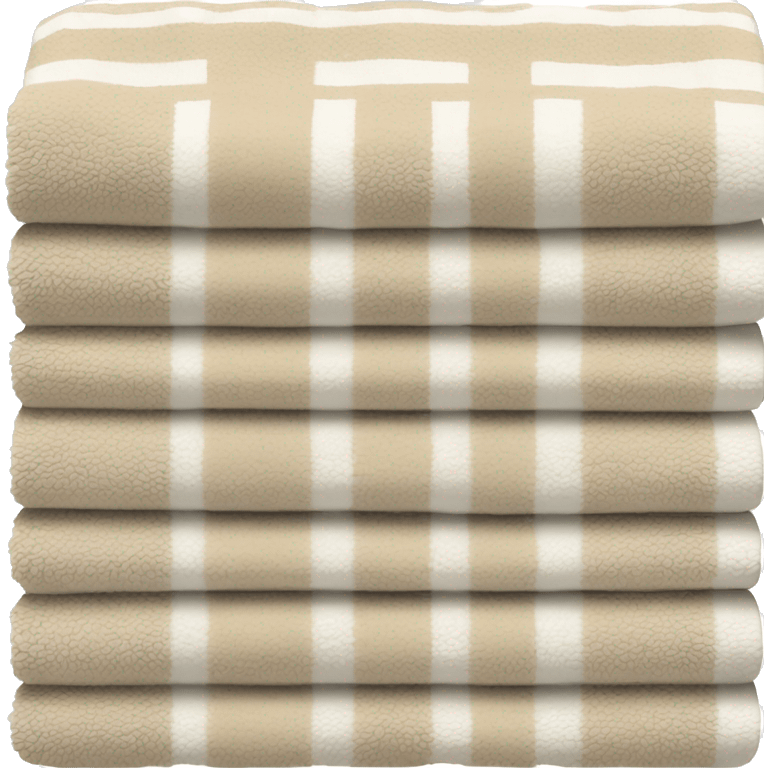 Stack of 3 beige and white striped towels emoji