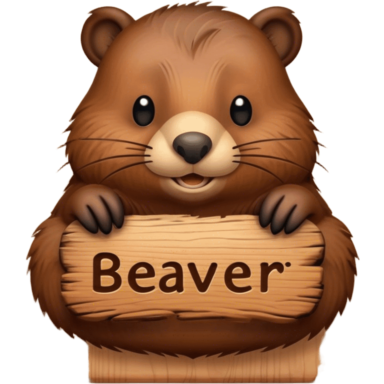 Beaver with inscription good night  emoji