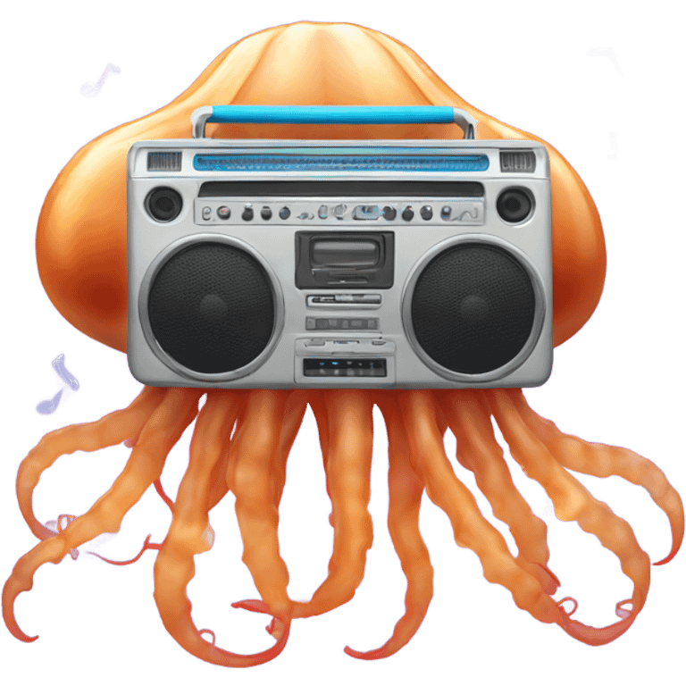 jellyfish with a boombox emoji