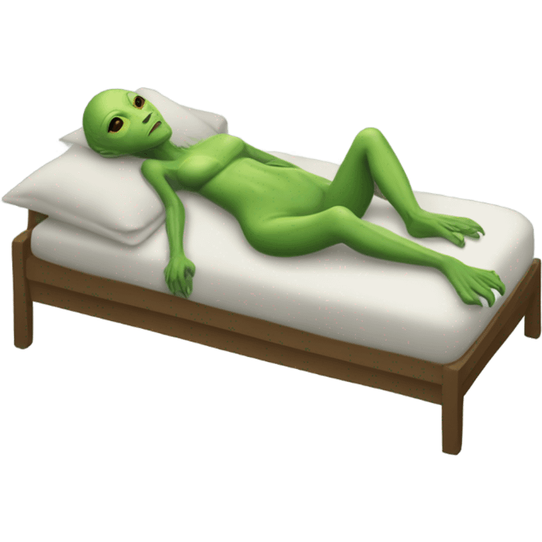 a Reptilian alien woman, full body, sleeping emoji