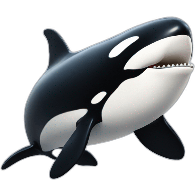 Orca blowing a kiss emoji