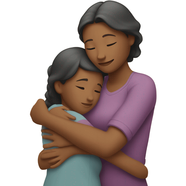 Mom and daughter hugging emoji