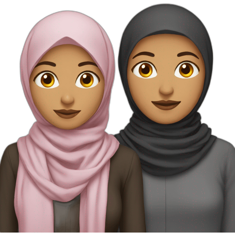 Couple hijab woman emoji