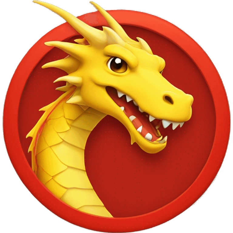 Yellow dragon in red circle emoji