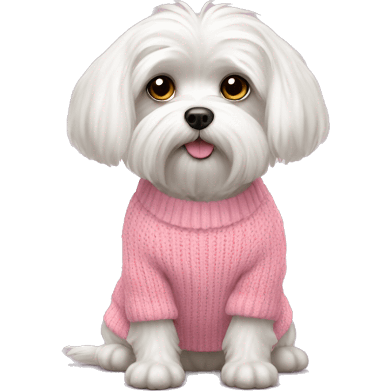 Maltese dog pink sweater emoji