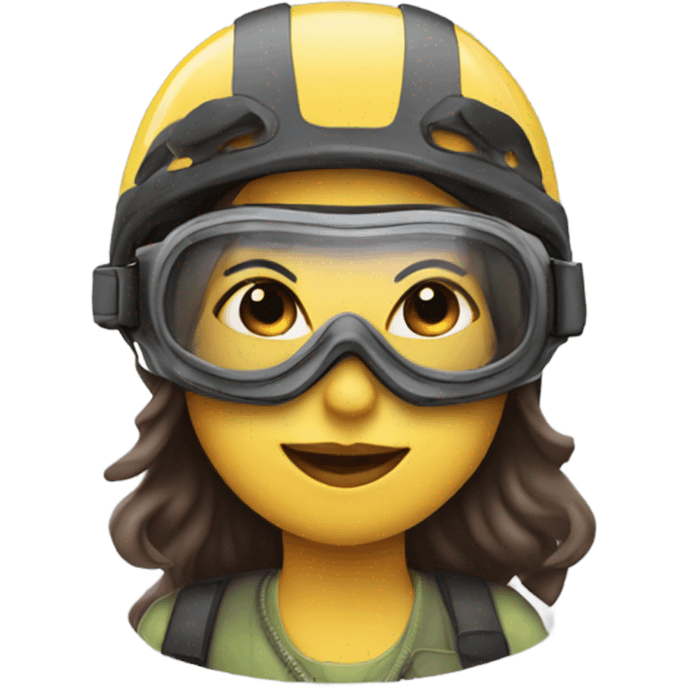 girl kiss in helmet and goggles emoji