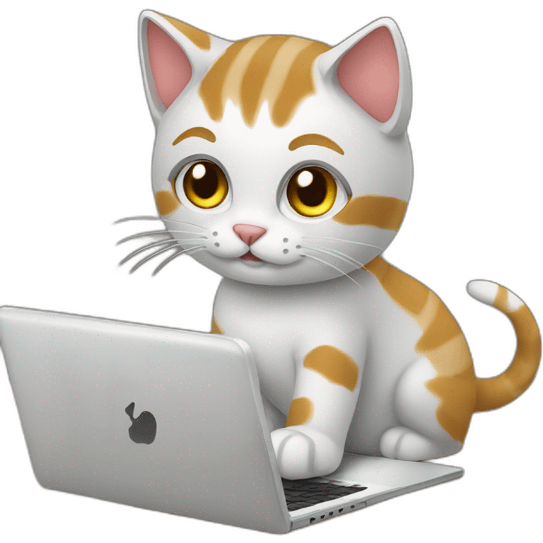 cat developer working on laptop emoji