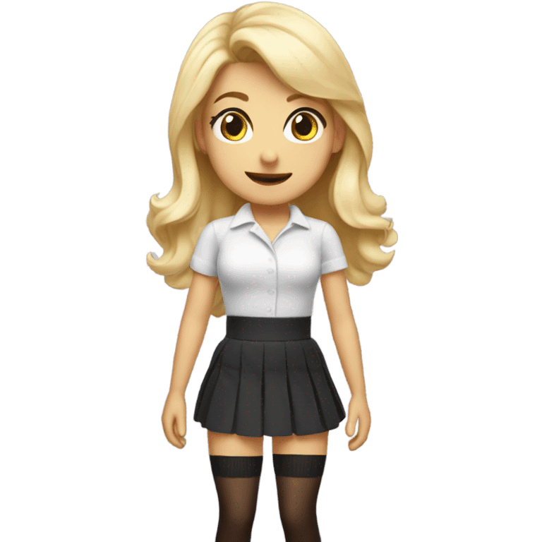 skirt wind thigh high cute adorable emote blonde emoji