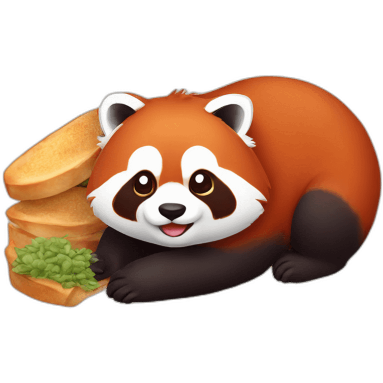 Fat red panda food emoji