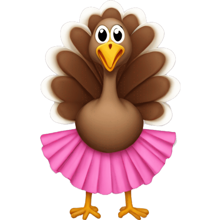 Turkey with a pink skirt emoji